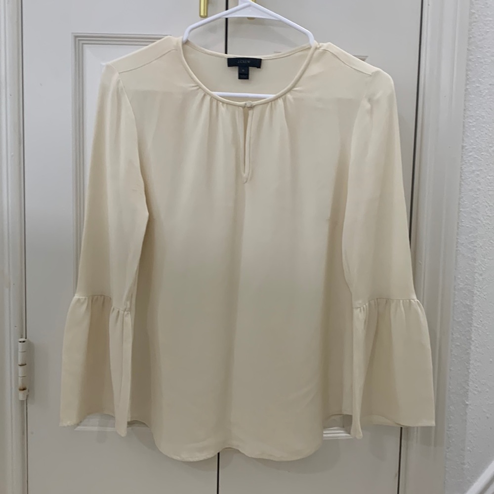 SILK BELL SLEEVE BLOUSE JCREW